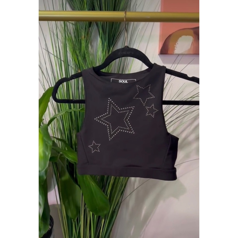 3/$25 - Soul by SoulCycle High Neck Star Embellished Bra - Size Small